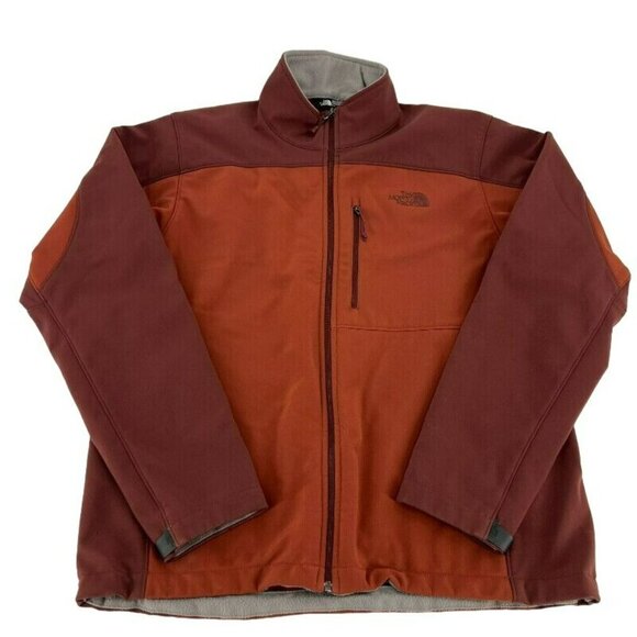The North Face Apex Rust Red Soft Shell Fleece Lined Full Zip Men's Size Large - Picture 2 of 9